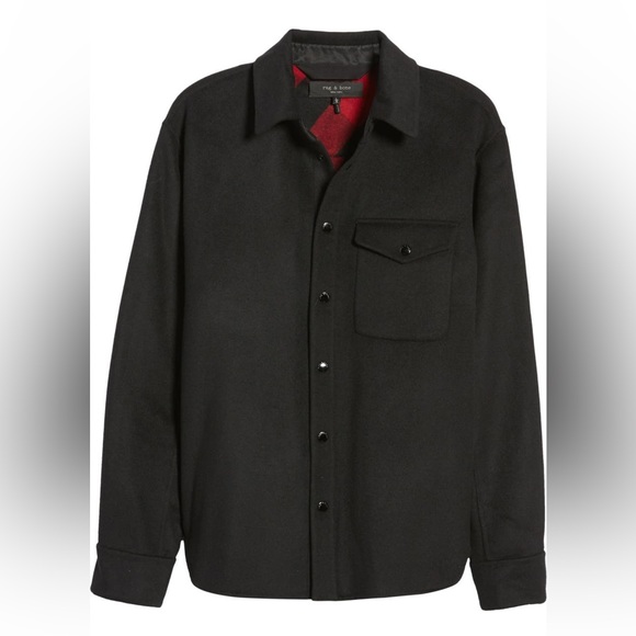 Rag and Bone Shirt Jacket, Black, Size L - Picture 5 of 7